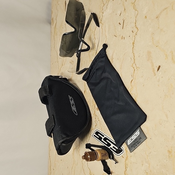 ESS Ballistic ICE 2X Eyeshield Kit Black w/Clear & Smoke Gray Lenses Military - Picture 3 of 5